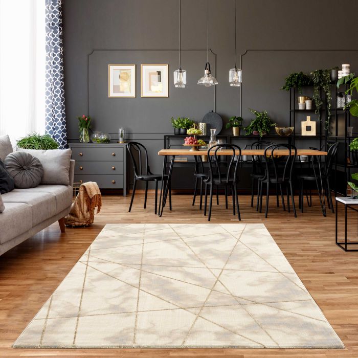 Designer Teppich Marmor Gold Beige LB800J