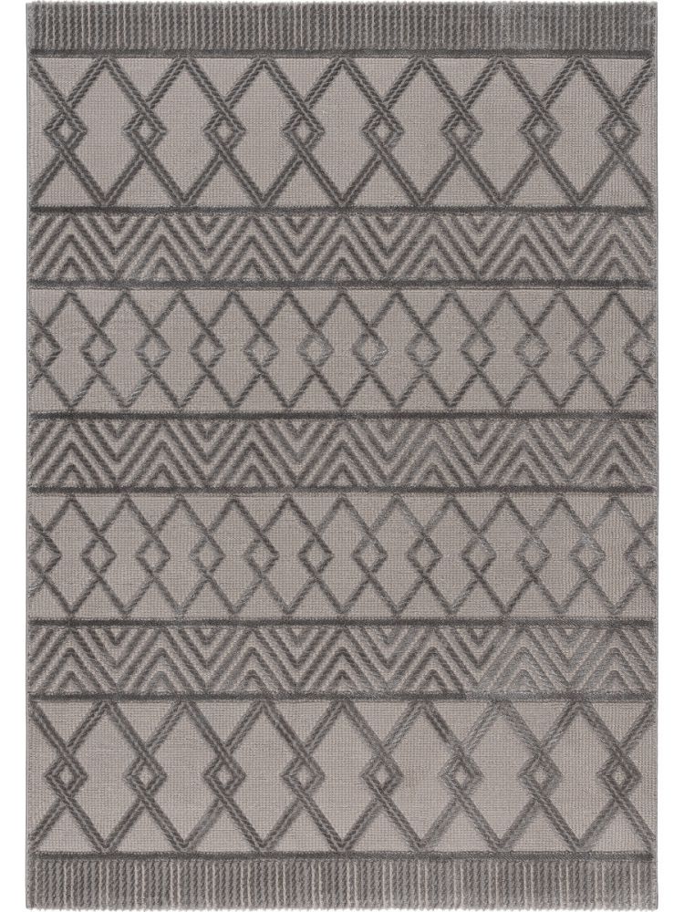 Kurzflor Teppich Beige | Geometrisch Skandinavisches Design
