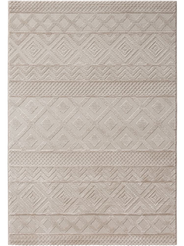 Kurzflor Teppich Beige | Designer Vintage Muster div. Größen