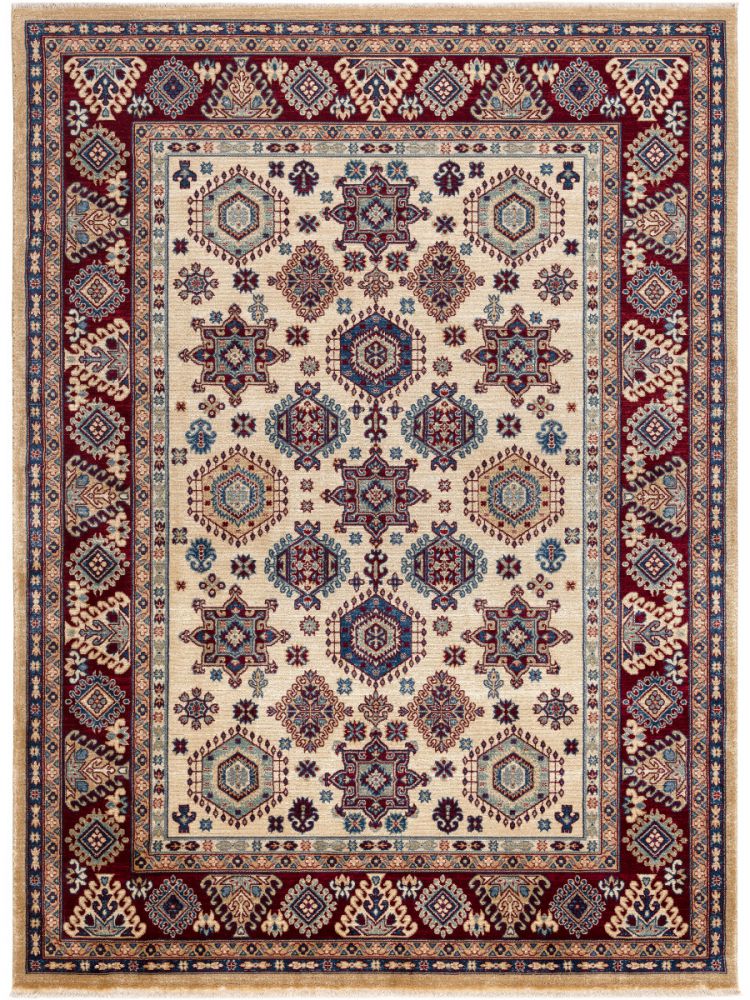 Orientteppich Orientalisches Rot | Muster Blau Seidenimitat