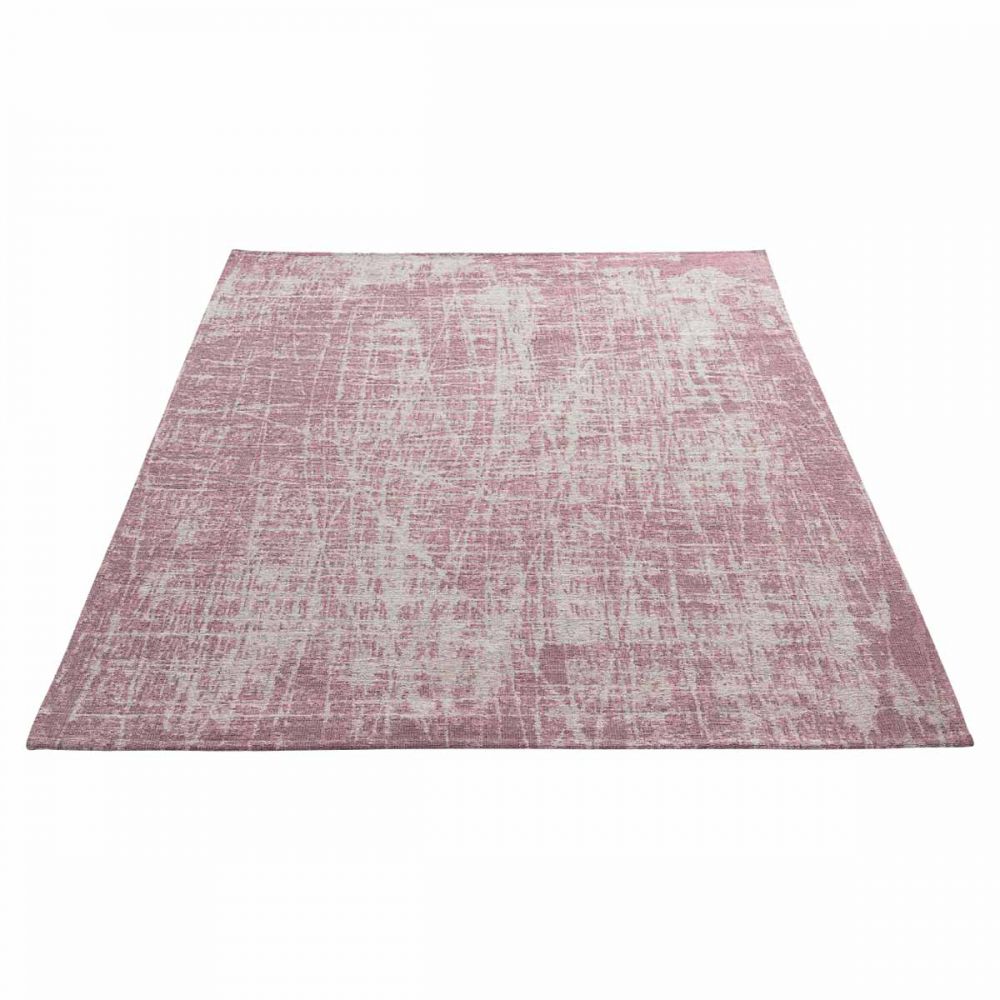 Waschbarer Teppich Print Teppich Küchenteppich meliert creme rosa 