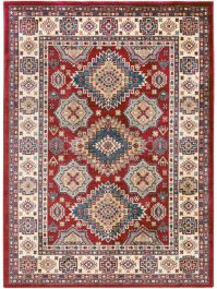 Orientteppich Rot Blau | Orientalisches Muster Seidenimitat