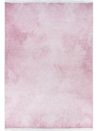 Meliert aus Einfarbig | Polyester Rosa Waschbarer Teppich