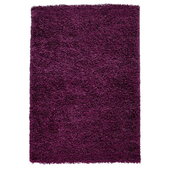 200x290 cm Shaggy Hochflor Teppich Violett Einfarbig Uni M170 40 mm