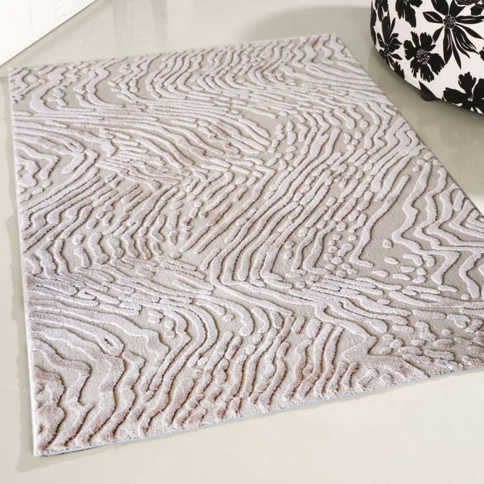 Billig Teppiche Modern Splash Designer Teppich Grau Top Preisknaller 80x150 cm 