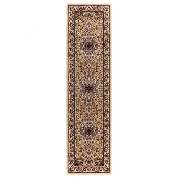 80x300 cm Orientteppich Medaillon Beige Orientalischer Klassik Design MY802