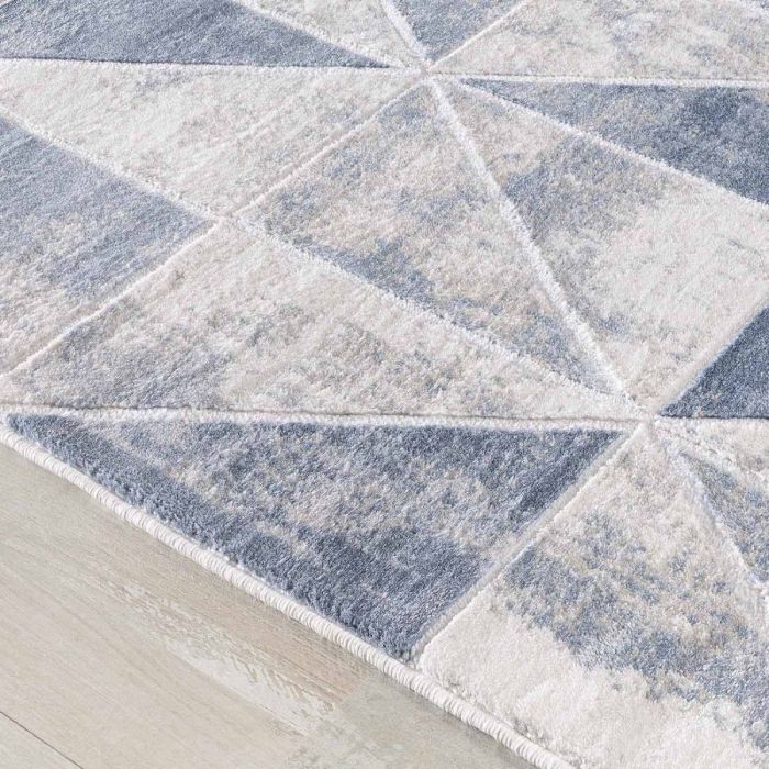 Moderner Teppich mit weichem Flor in Geo Muster Weiss Grau M3212