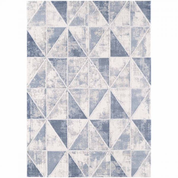 Moderner Teppich mit weichem Flor in Geo Muster Weiss Grau M3212