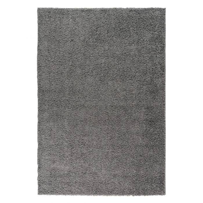 160x220 cm Shaggy Hochflor Teppich Grau Meliert Uni M383S
