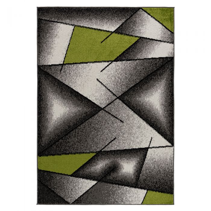 Moderner Kurzflor Teppich Grün Designer Muster M1790