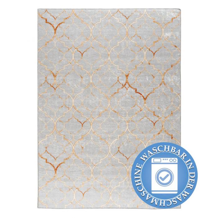 Waschbarer Teppich Premium Marokko Abstrakt Gold MY8090