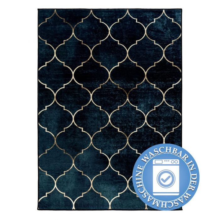 Waschbarer Teppich Premium Marokko Raute Gold MY8050