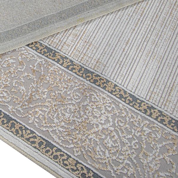 Designer Teppich Waschbar in Größ aus Beige div. Polyester Acryl
