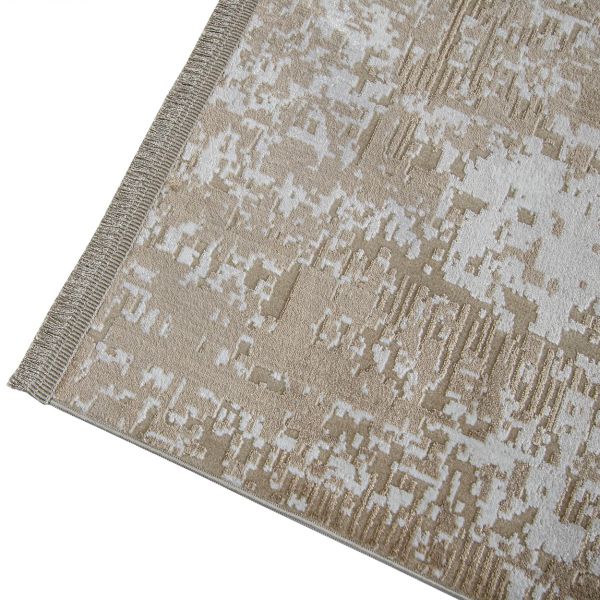 Designer Teppich Waschbar Beige aus Acryl Polyester in div. Größ