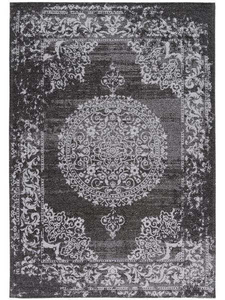 Grau | Flachgewebeteppich Vintage Muster Waschbarer Orient