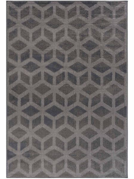 Kurzflor Teppich Grau | Geometrisches Größen Waben div. Muster