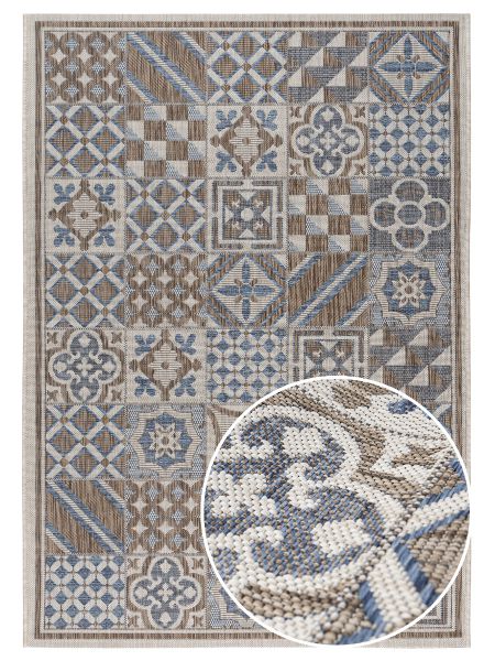 Outdoor Teppich Mosaik | Buntes Patchwork Muster div. Größen