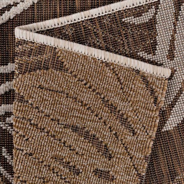 Outdoor-Teppich Braun 3D Florales | Blumen 120x170 Muster