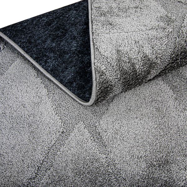 Wohnzimmer Teppich 3D MISAM | Hoch-Tief Effekt Schwarz