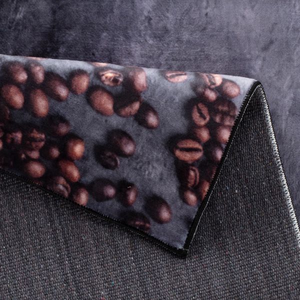 Grau Kaffeetassen Läufer Waschbarer mit Küchenteppich Muster